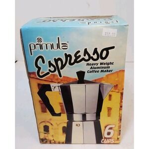 Primula Espresso Heavy Weight Aluminum Coffee Maker 6 Cup‎ Capacity NEW